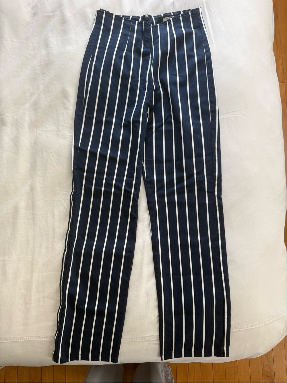 Reformation Blue Striped straight leg pant size 4